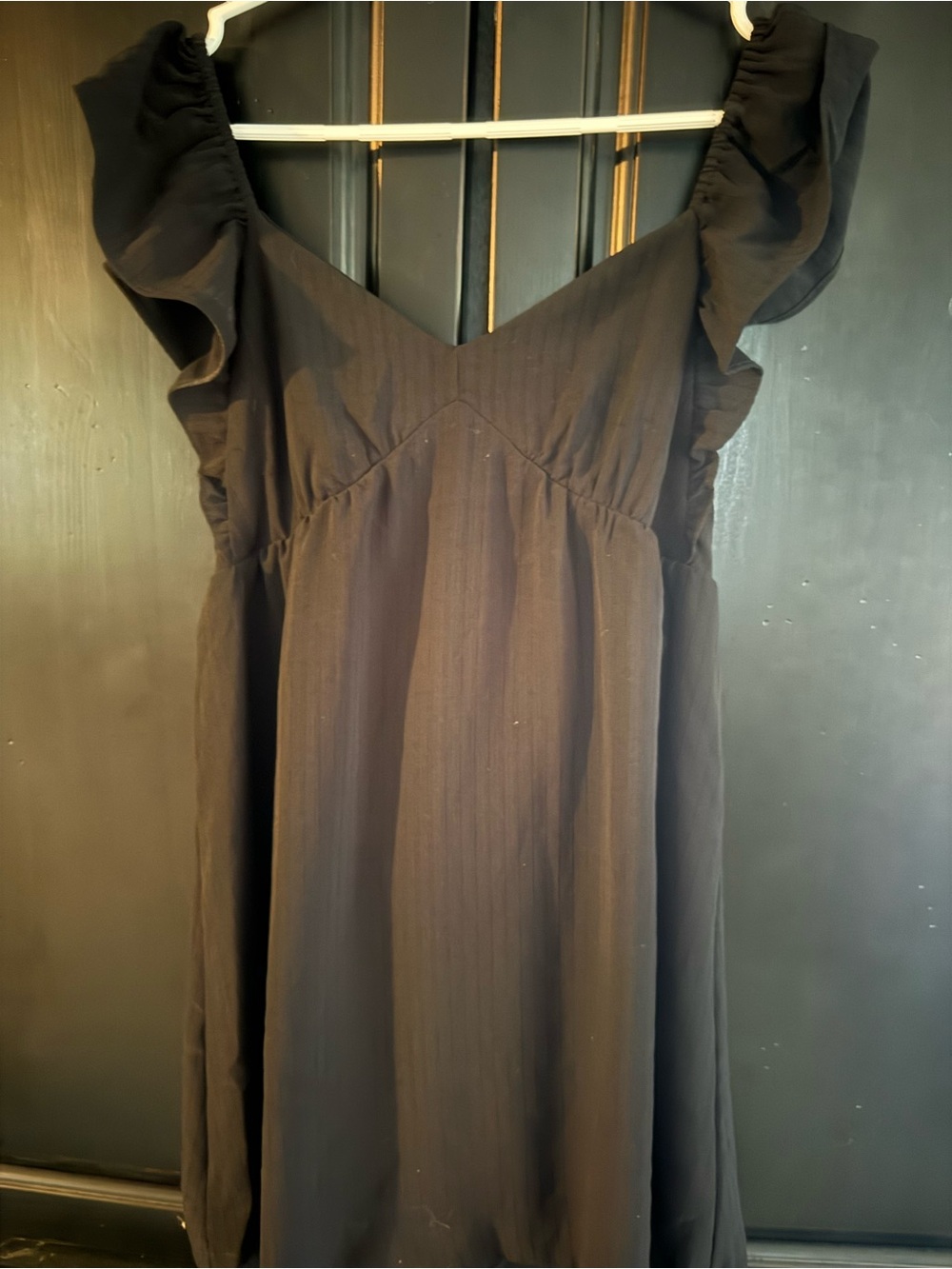 Black Ruffle-Sleeve Mini Dress - Classic Women's Summer Dress